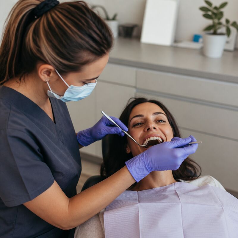 Tooth-coloured composite filling being placed at Smile Spot Mawson Lakes
